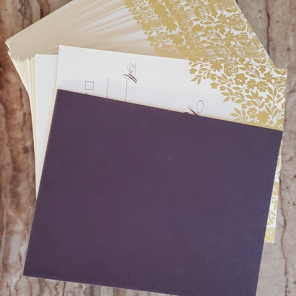 54 Eggplant/Purple Floral Garden Foil- Pressed RSVP Cards By July 12 from Minted - Picture 3 of 4
